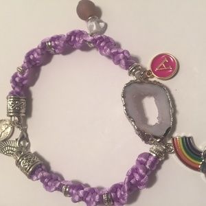 Natural geode agate bracelet